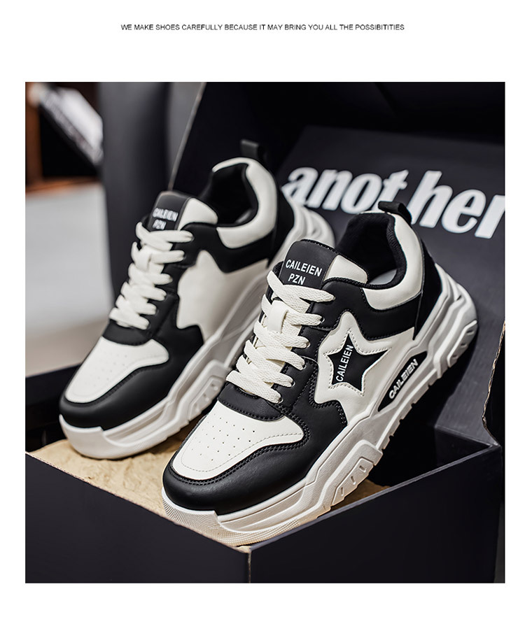 Chaussures casual pour homme à lacets et semelle plateforme color-block detail 8