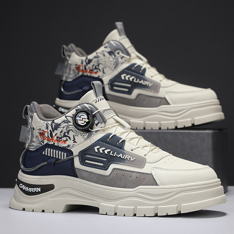 Men's Colorblock Non-Slip High-Top Casual Shoes 5