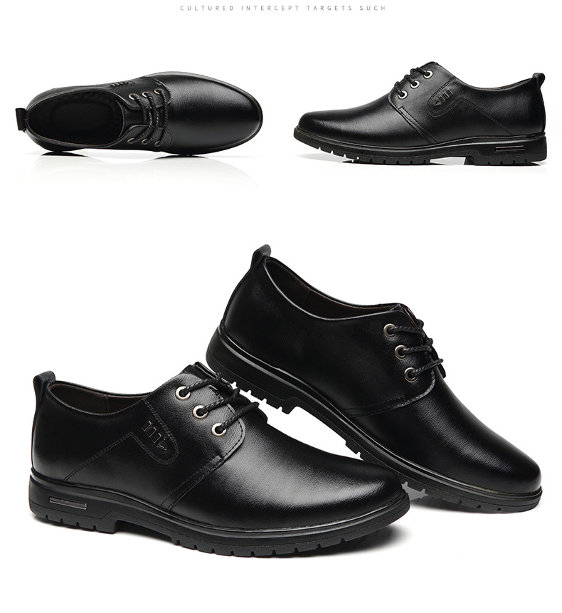 Elegante Schuhe für Herren aus Leder zum Schnüren mit rutschfester Sohle detail 4