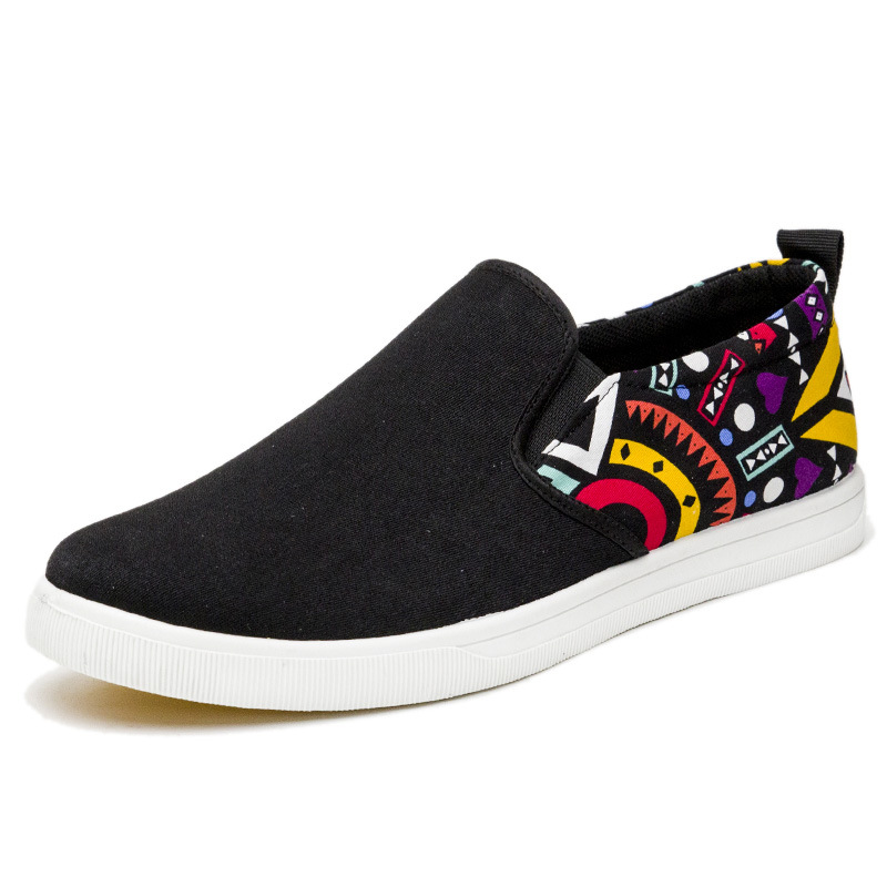 Men's Lightweight Breathable Ethnic Print Canvas Casual Shoes 6
