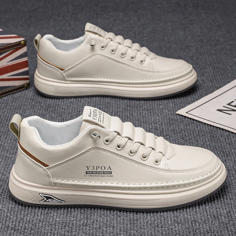 Men's PU Leather Lace-Up Low-Top Casual Shoes 2