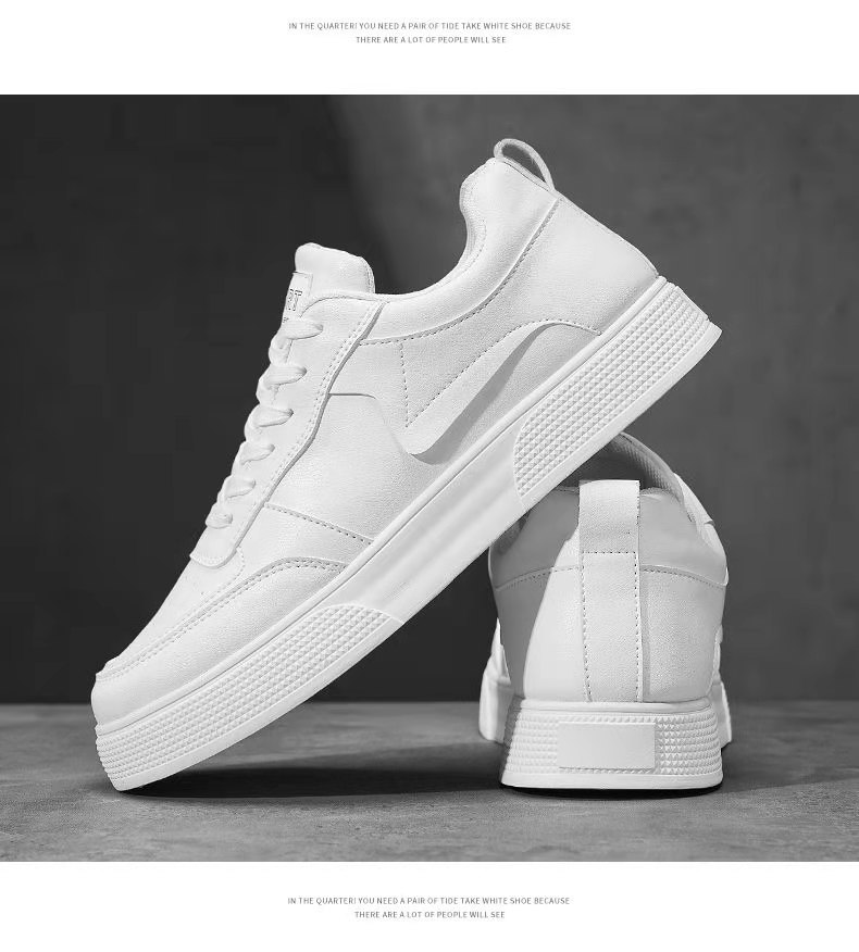 Herren PU-Leder Sneaker Schnürschuhe Casual detail 4
