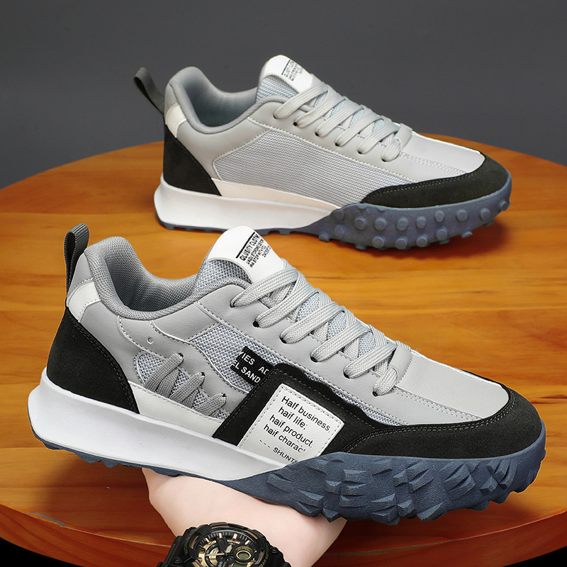 Atmungsaktive Herren-Sneaker im Colorblock-Design mit Schnürung