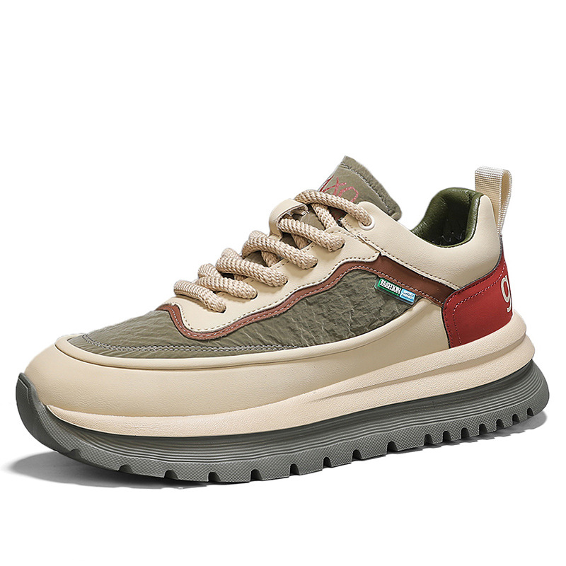 Men's Colorblock Platform Lace-Up Casual Shoes 6