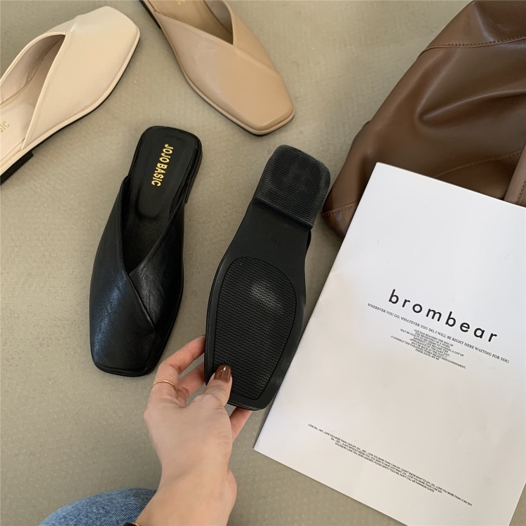 Flache PU-Leder-Schuhe für Damen mit eckiger Spitze zum Hineinschlüpfen detail 4