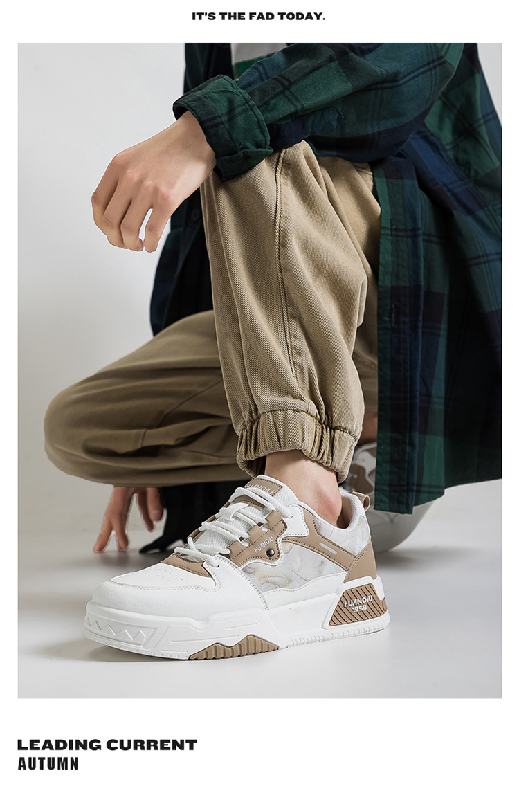 Men's Colorblock Lace-Up Casual Platform Sneakers detail 7