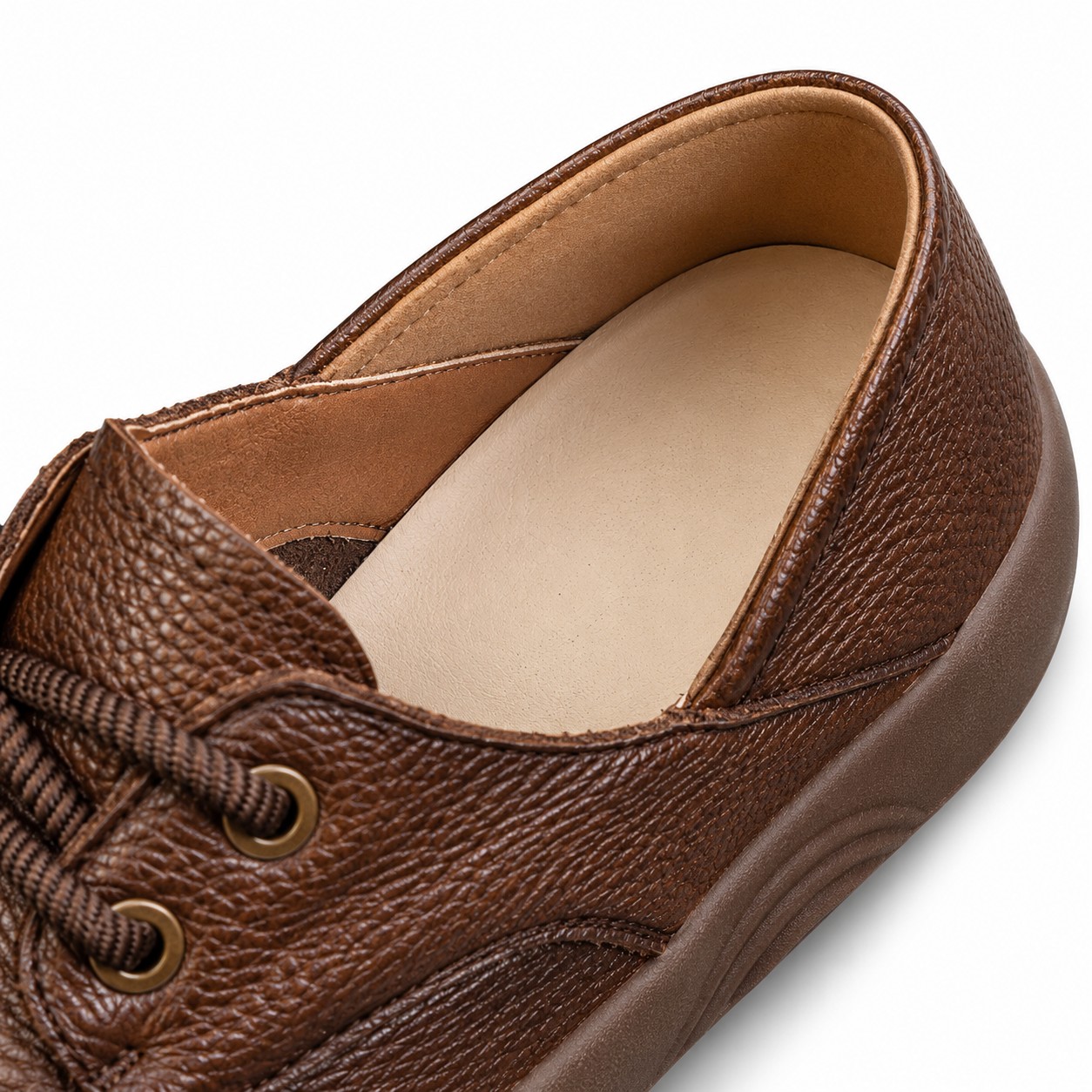 Women's Full-Grain Leather Wide Toe Box Lace-Up Casual Shoes 12
