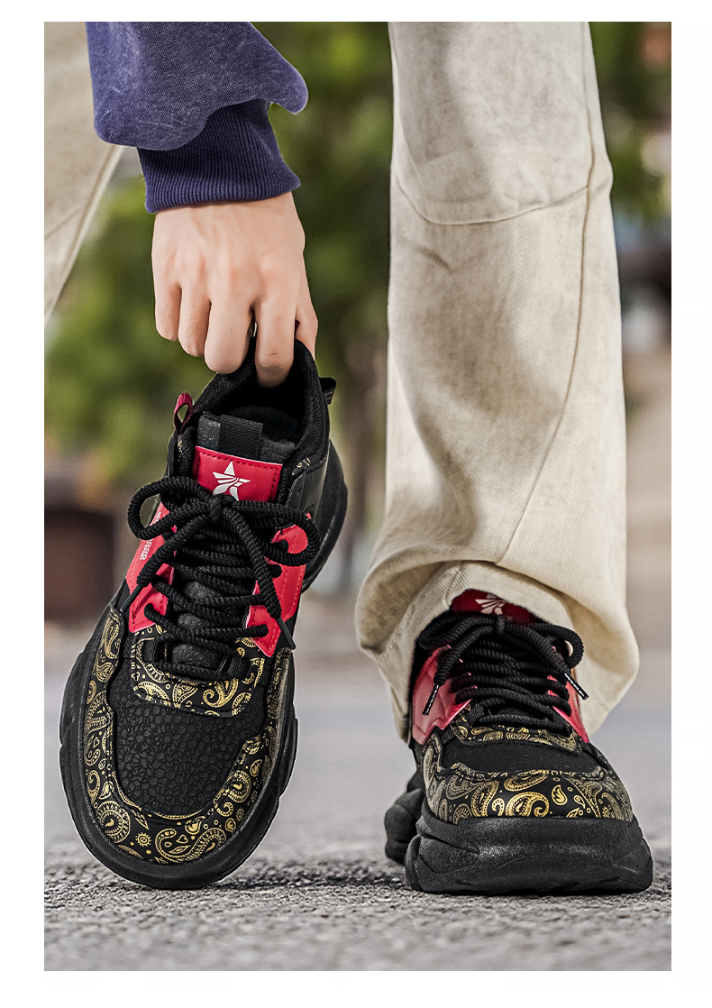 Dikke gedempte casual herenschoenen met colourblock-design detail 18
