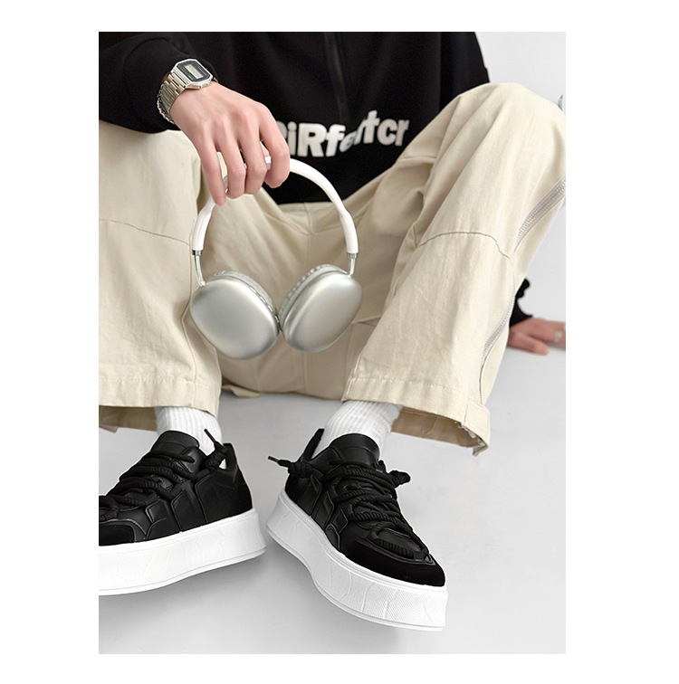 Men's Platform Lace-Up Colorblock Casual Shoes detail 2