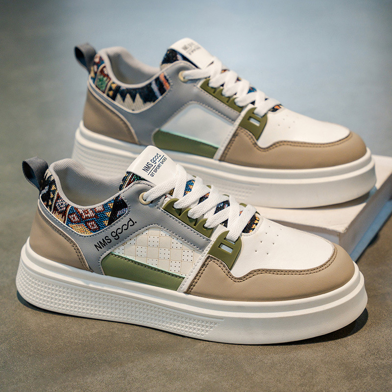 Baskets casual à plateforme et lacets pour hommes style color-block 3
