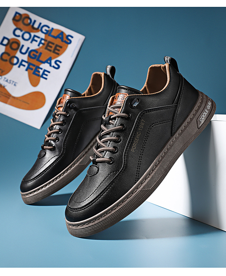 Lage leren veterschoenen voor heren - Casual schoenen detail 11