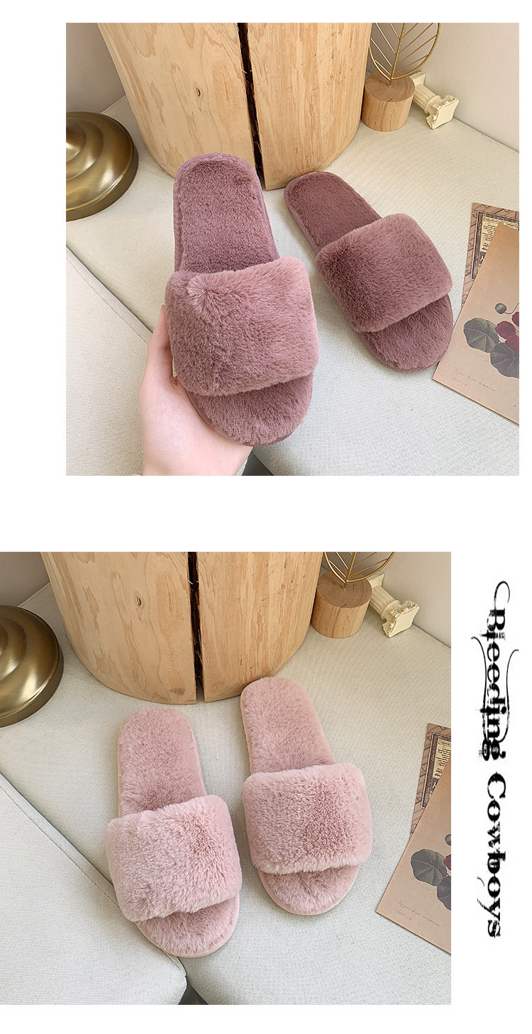Chaussons douillets en peluche à bout ouvert pour femme detail 17