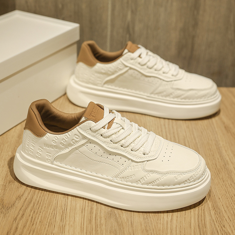Men's Breathable Platform Lace-Up Casual Shoes