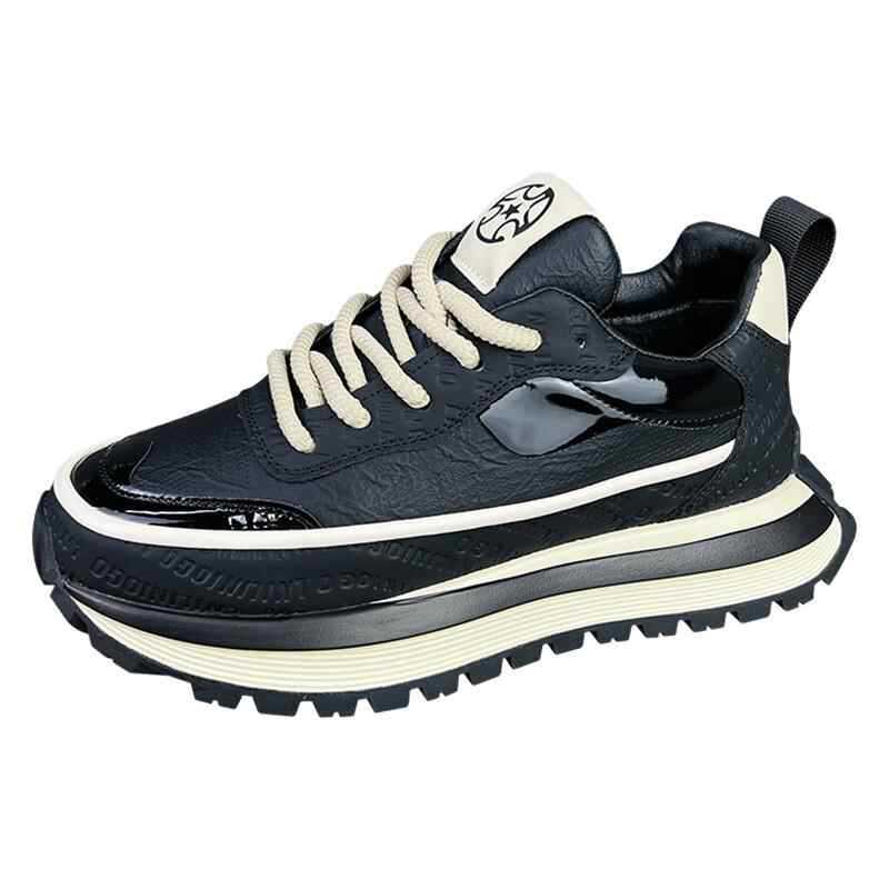 Chaussures casual à plateforme et lacets pour femme style colorblock 6