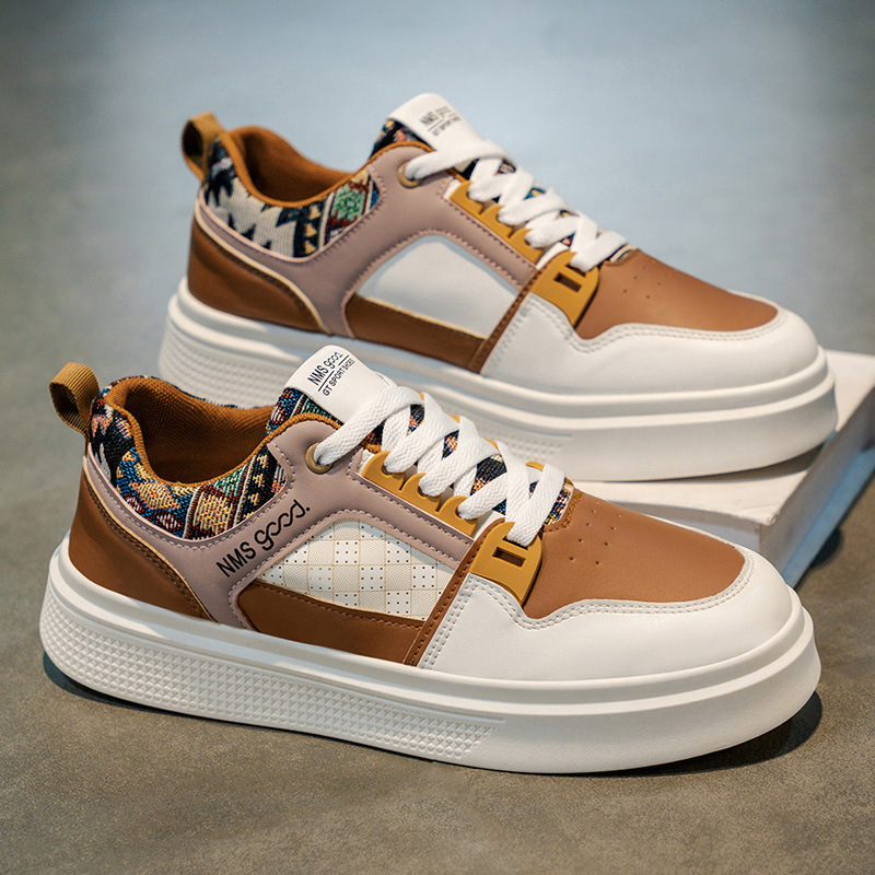 Baskets casual à plateforme et lacets pour hommes style color-block 4