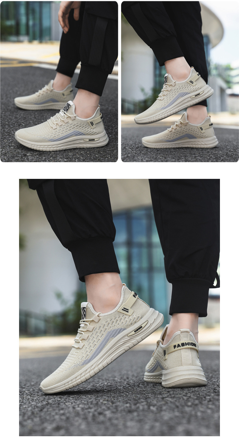 Men's Breathable Mesh Lightweight Lace-Up Running Shoes detail 2