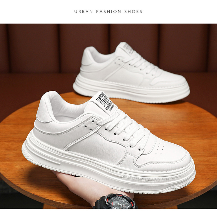 Baskets à plateforme à lacets en cuir PU pour hommes detail 6