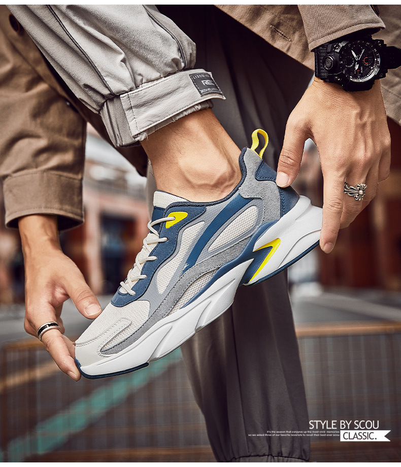Atmungsaktive Chunky Plateau-Sneaker aus Mesh für Herren detail 4