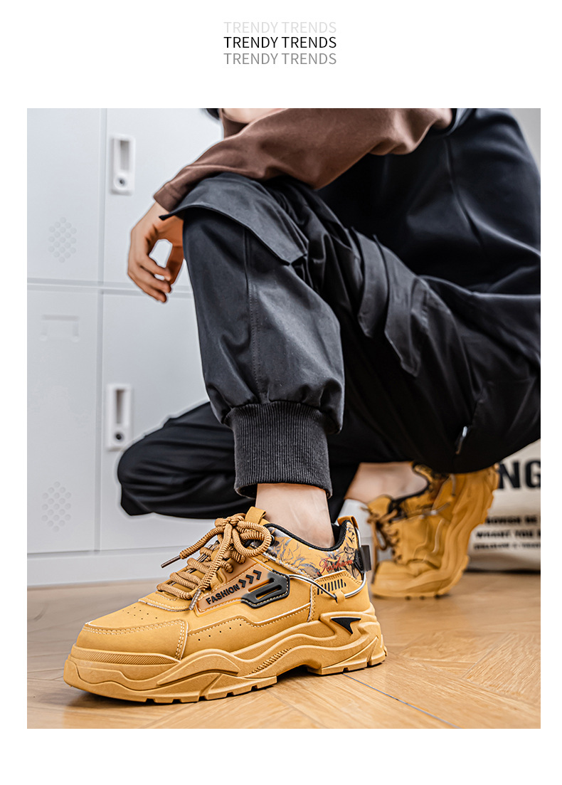 Men's Colorblock Cushioned Platform Casual Shoes detail 11