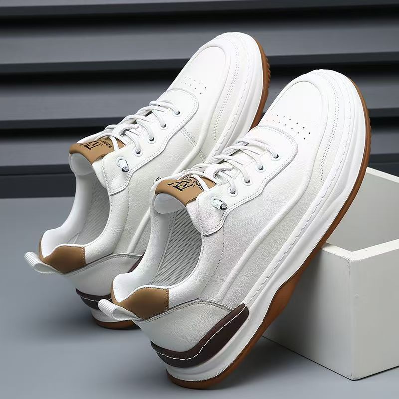 Scarpe casual da uomo traspiranti in pelle PU con lacci 3