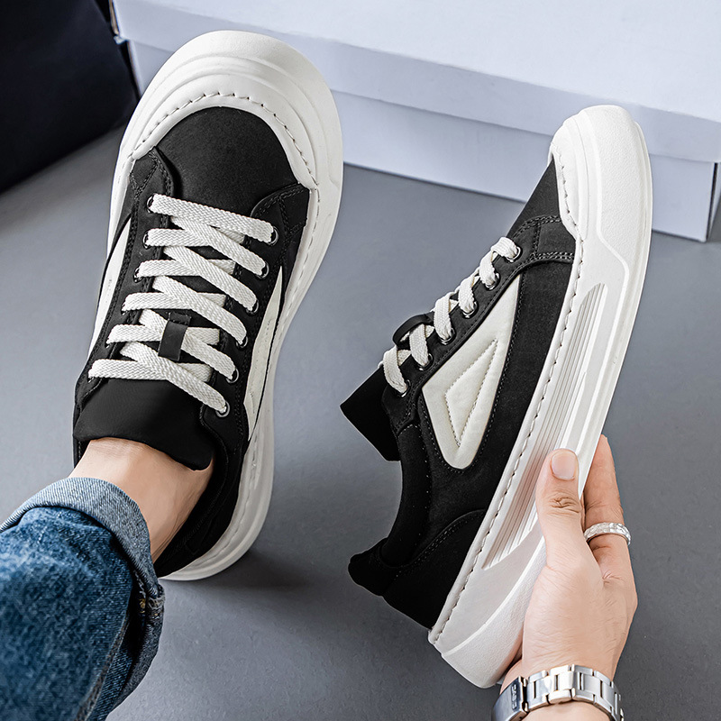 Chaussures casual pour homme en toile à plateforme et blocs de couleur 4