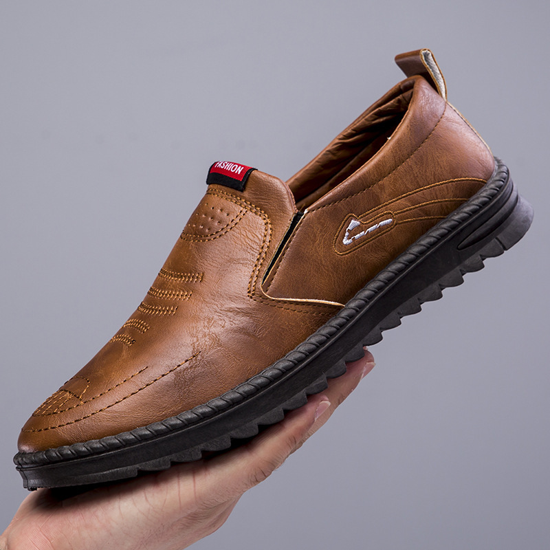 Bequeme Slip-On Freizeitschuhe für Herren aus PU-Leder mit weicher Sohle detail 10