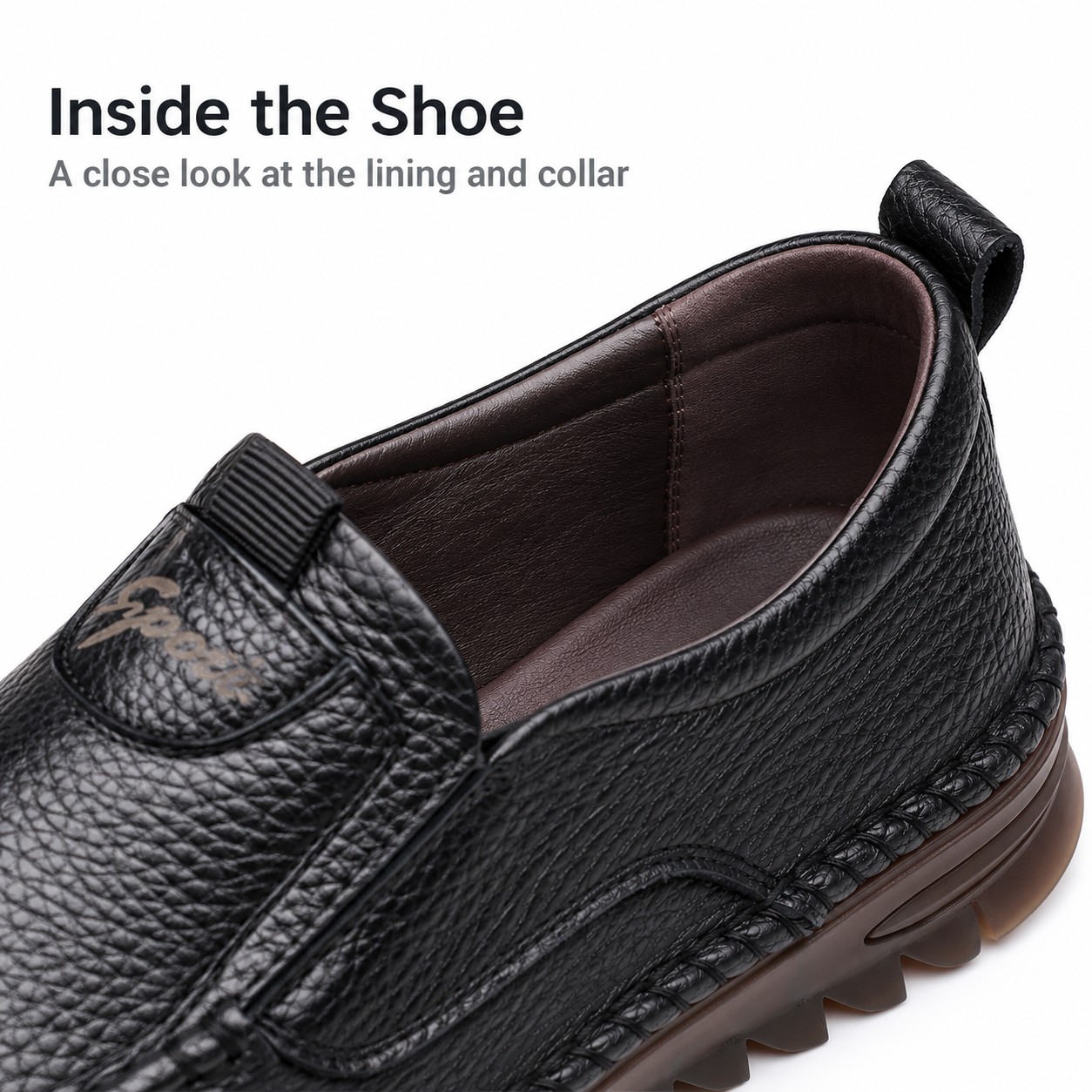 Men's Full-Grain Leather Moc-Toe Slip-On Casual Shoes detail 3