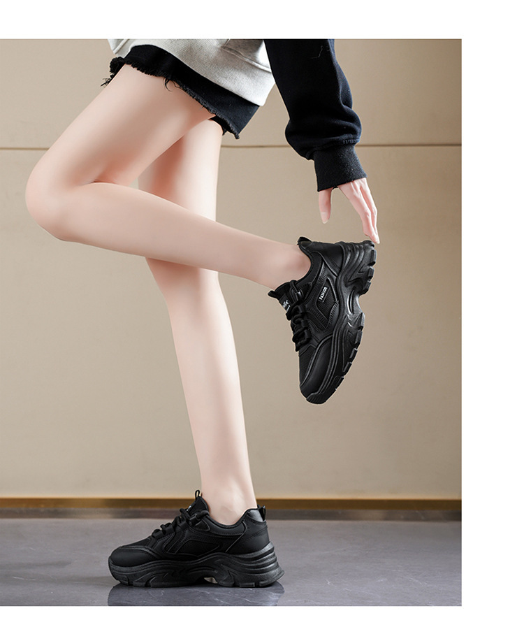 Atmungsaktive Plateau-Sneaker für Damen mit dicker Sohle detail 5