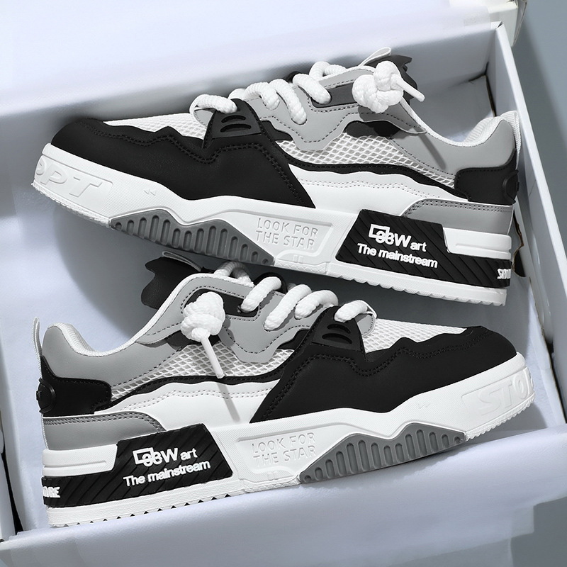 Men's Breathable Colorblock Lace-Up Casual Shoes 2