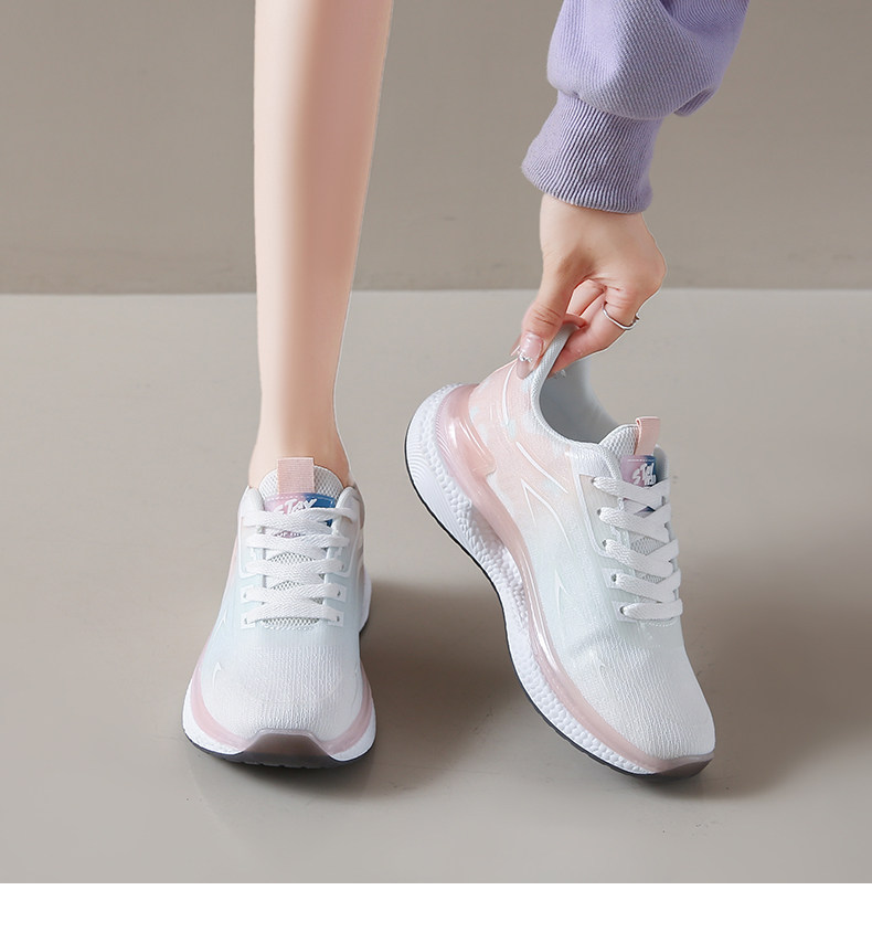 Atmungsaktive, gedämpfte Damen-Laufschuhe mit Schnürung detail 5