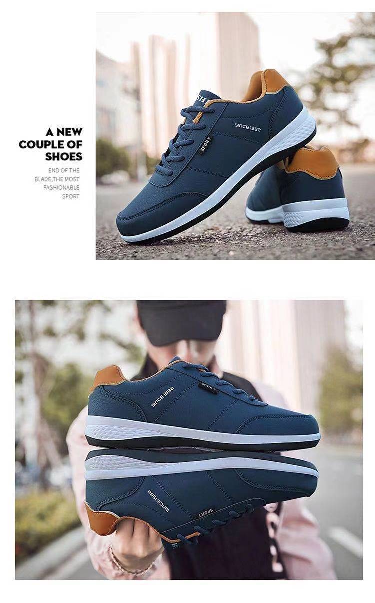 Leichte Freizeitschuhe für Herren aus PU-Leder mit Schnürung detail 5