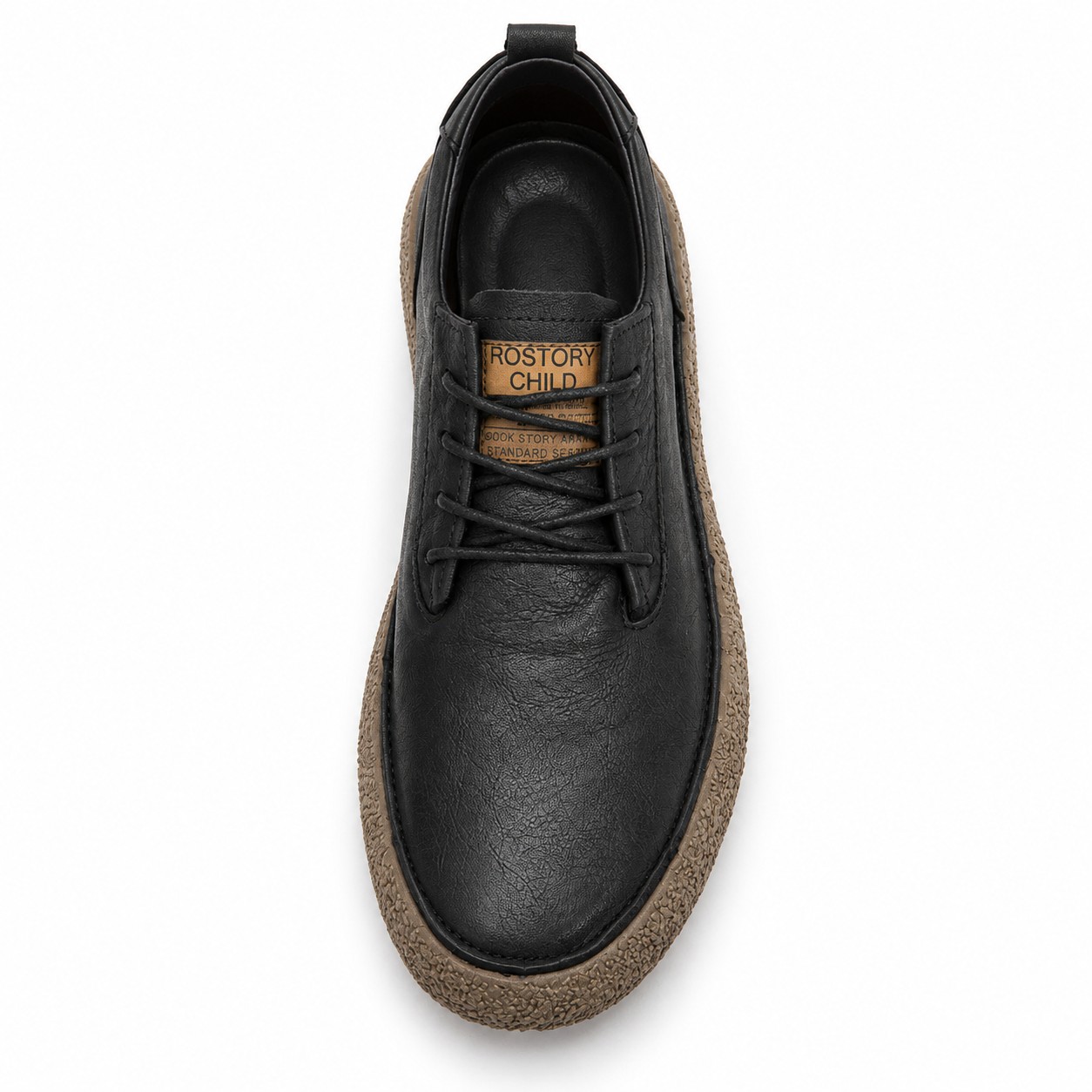 Men's Full-Grain Leather Chunky-Sole Lace-Up Casual Shoes 6