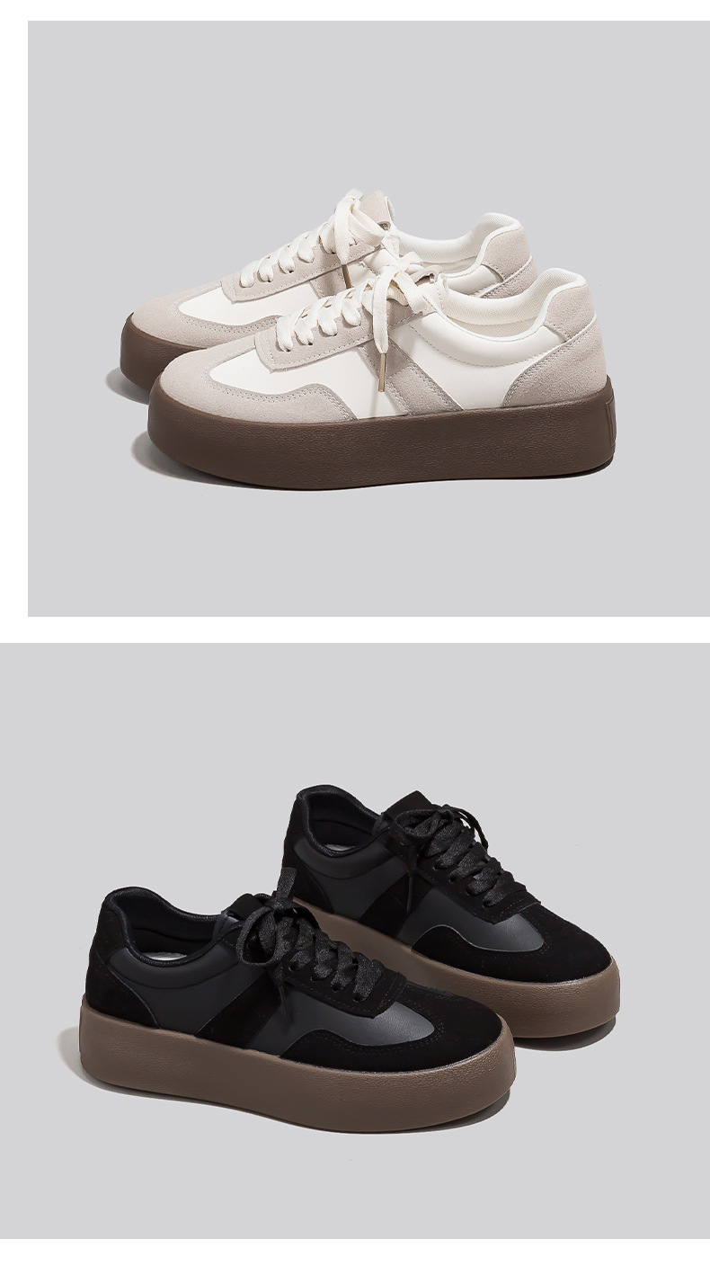 Chaussures casual unisexes à plateforme et lacets style colorblock detail 13