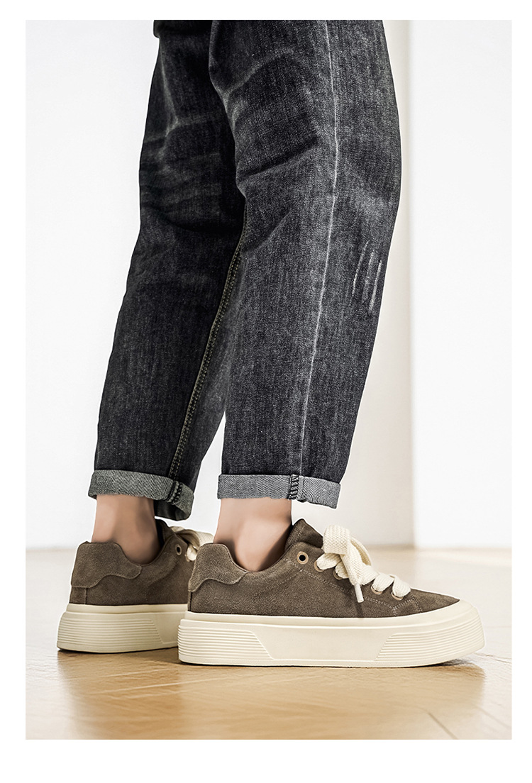 Unisex Plateau-Freizeitschuhe aus Wildleder mit Dämpfung und Schnürung detail 17