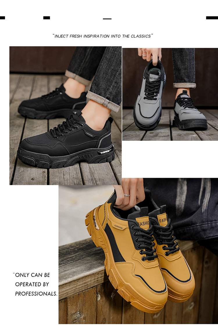 Chaussures casual pour homme à lacets et semelle antidérapante bicolore detail 1