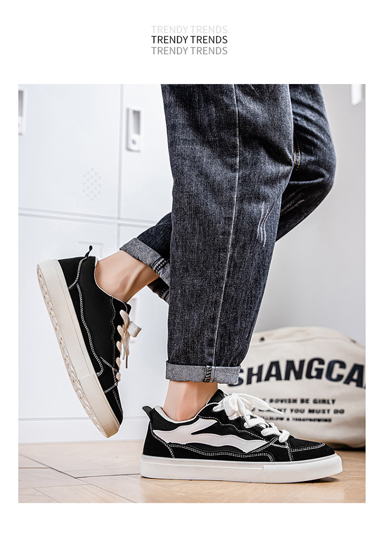 Men's Colorblock Lace-Up Casual Skate Shoes detail 12