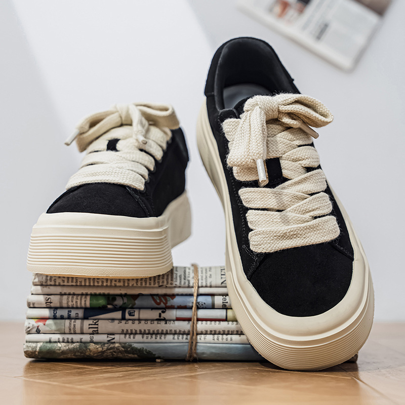 Herren Plateau-Freizeitschuhe aus Wildleder mit Schnürung detail 14