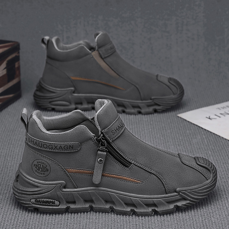 Rutschfeste Plateau-Freizeitschuhe für Herren mit Reißverschluss 4