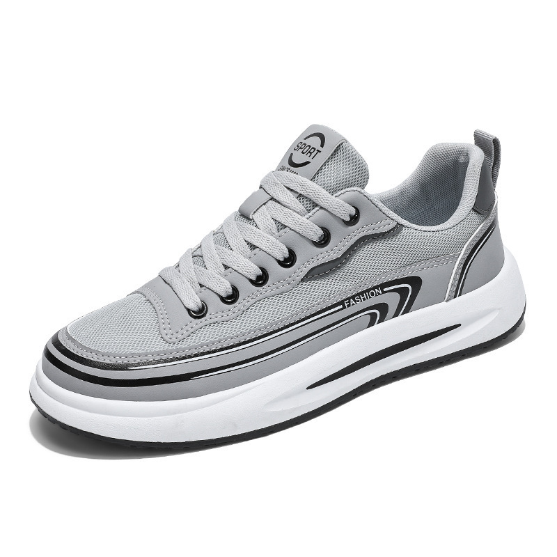 Sneakers casual da uomo traspiranti in mesh con lacci 6