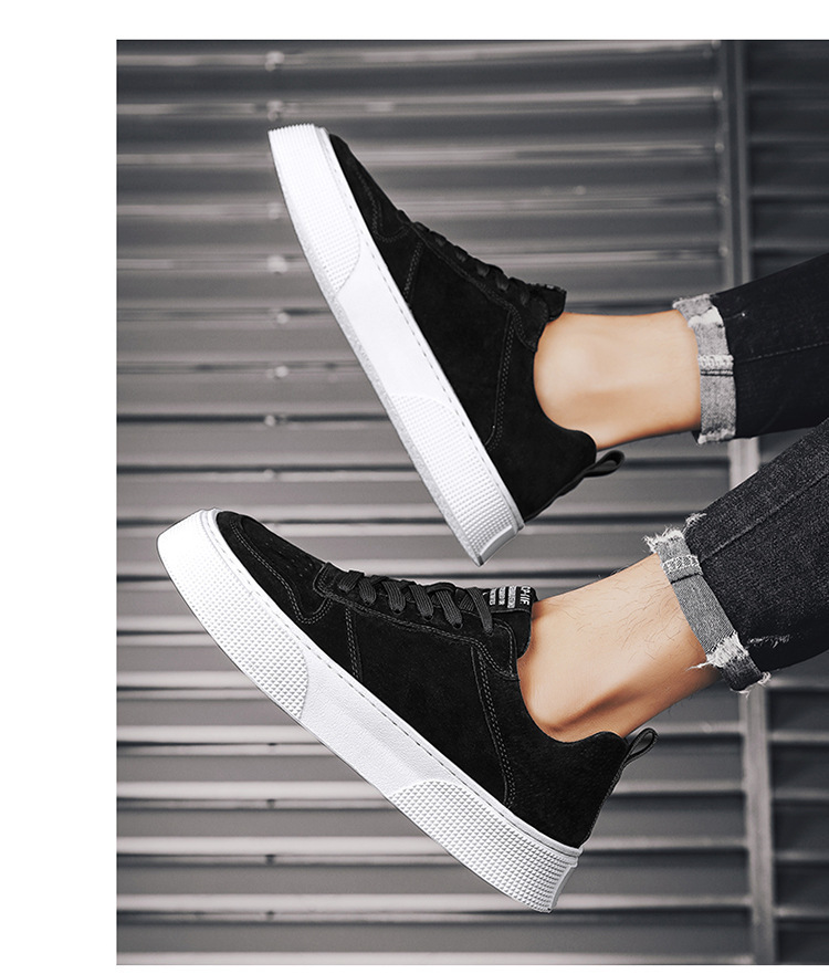 Chaussures de skate à lacets respirantes en daim pour homme detail 6