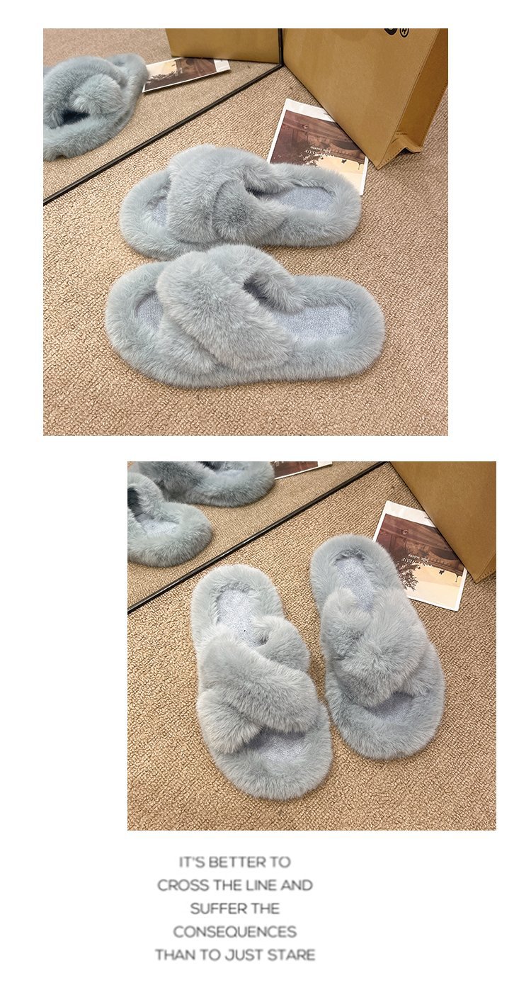 Women's Cozy Plush Open-Toe Flat Slippers detail 14