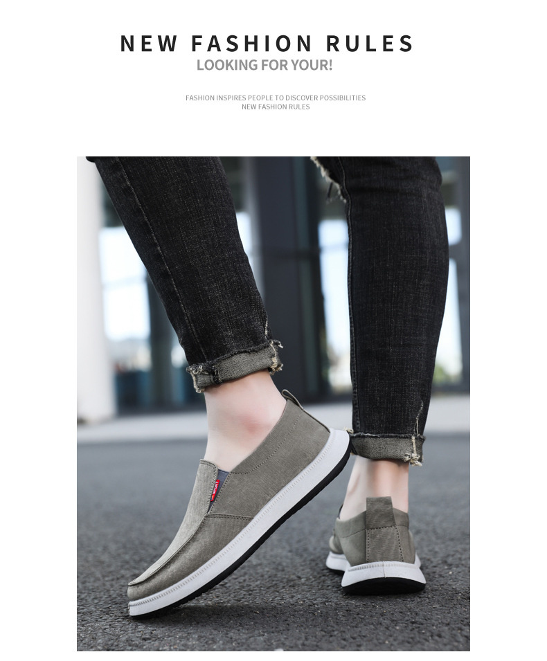 Men's Breathable Canvas Slip-On Casual Shoes detail 10