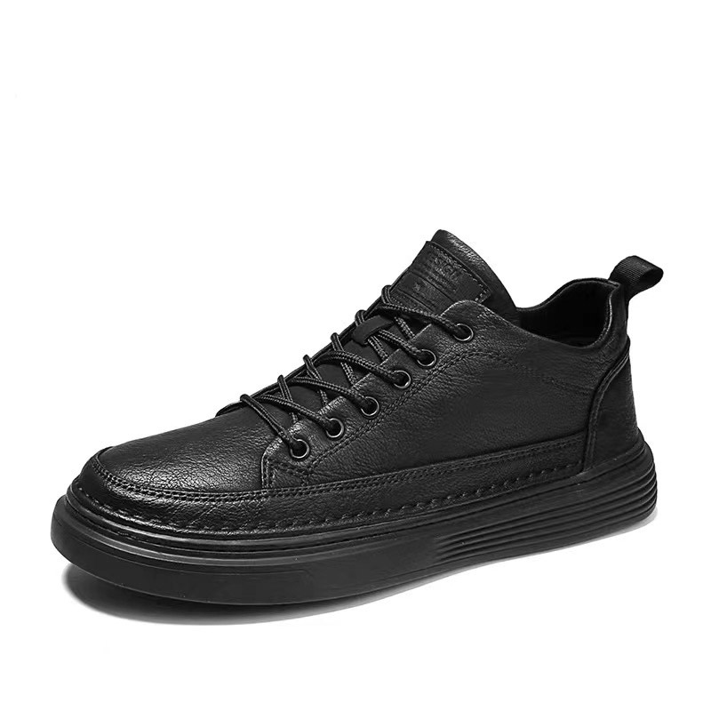 Rutschfeste PU-Leder Freizeitschuhe für Herren mit Schnürung 6