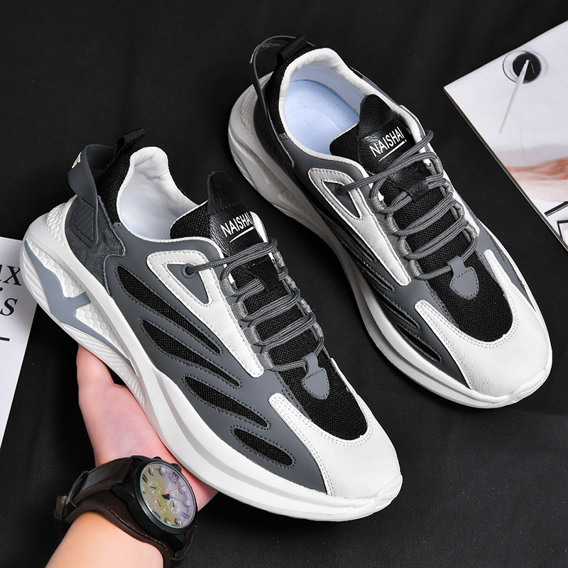 Men's Breathable Colorblock Lace-Up Sneakers 2
