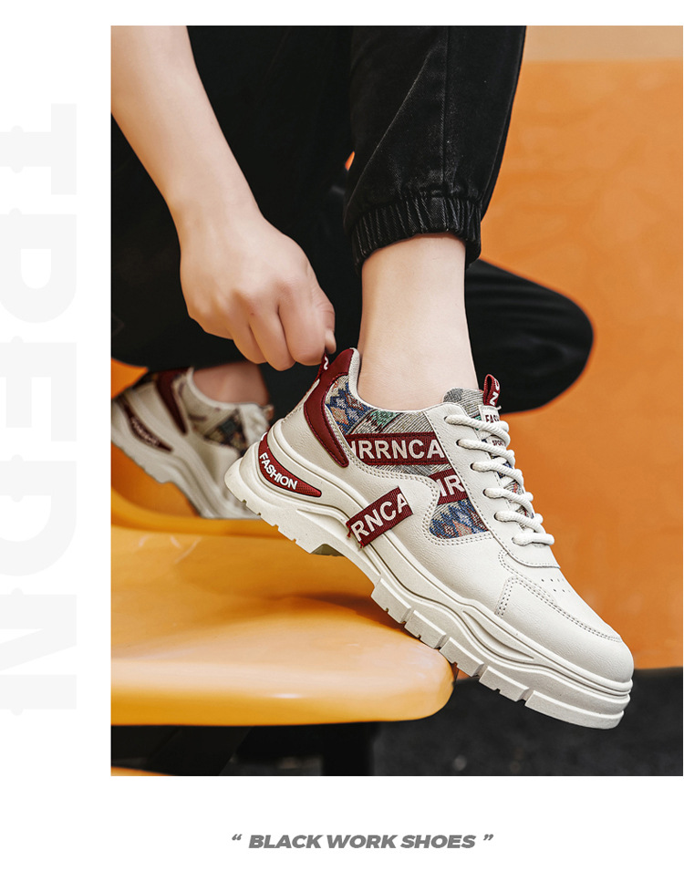 Sneakers stringate da uomo con zeppa e motivo color block detail 4