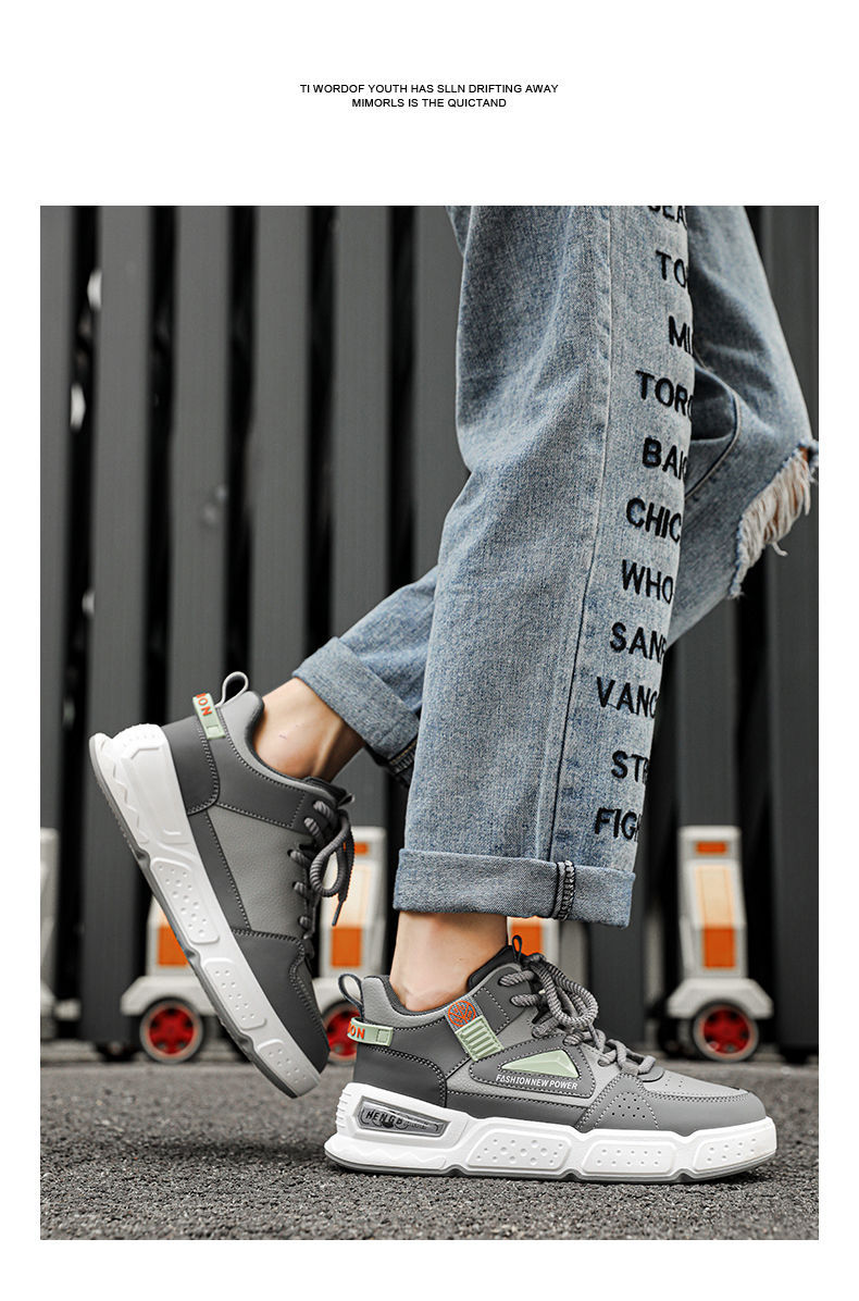 Men's Colorblock Cushioned Lace-Up Casual Shoes detail 14