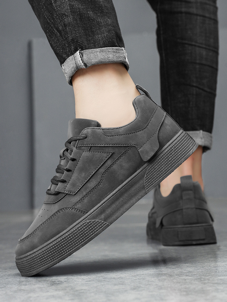 Einfarbige Herren-Freizeitschuhe aus PU-Leder zum Schnüren detail 3