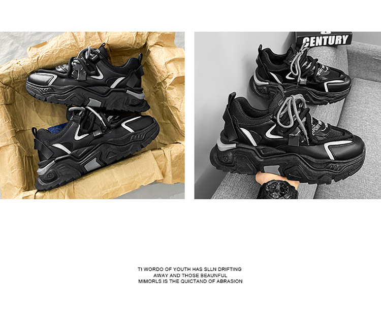 Atmungsaktive Chunky Plateau-Sneaker aus Mesh für Herren detail 9