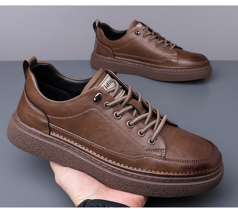 Klassische Leder-Freizeitschuhe für Herren mit Schnürung detail 20