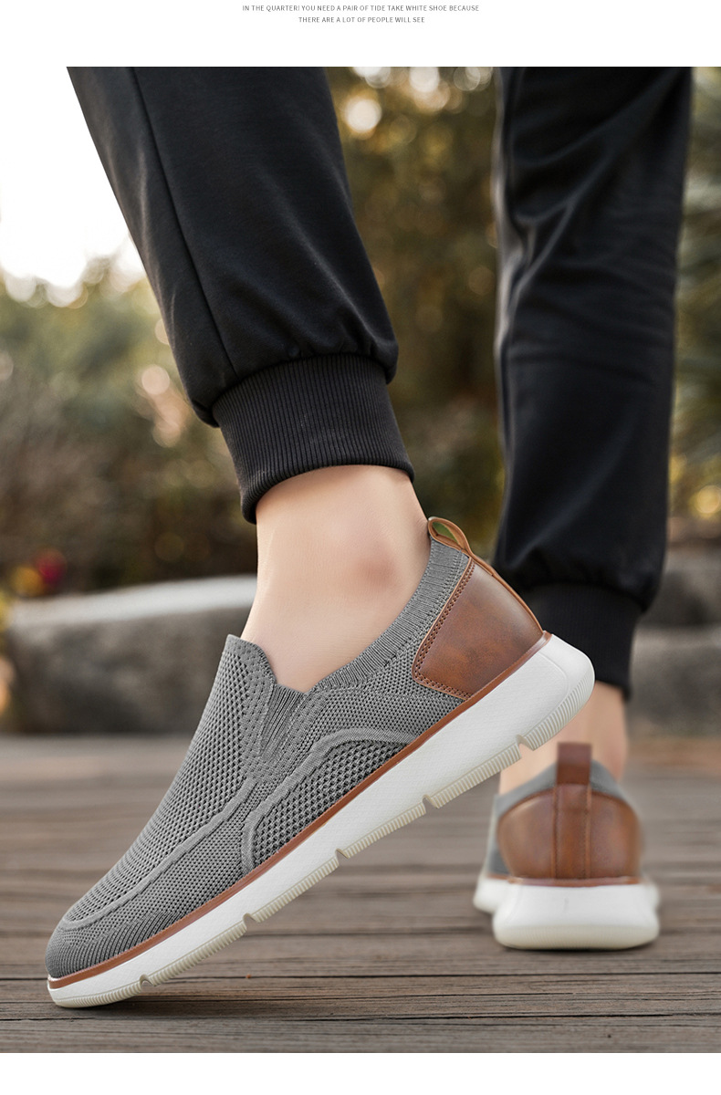 Atmungsaktive Strick-Slip-On-Freizeitschuhe für Herren detail 2